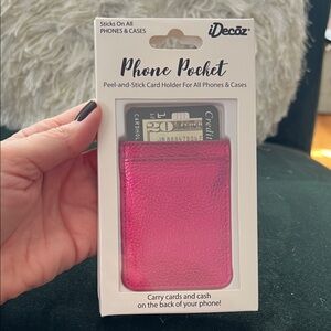 Pink Phone Pocket Card Holder